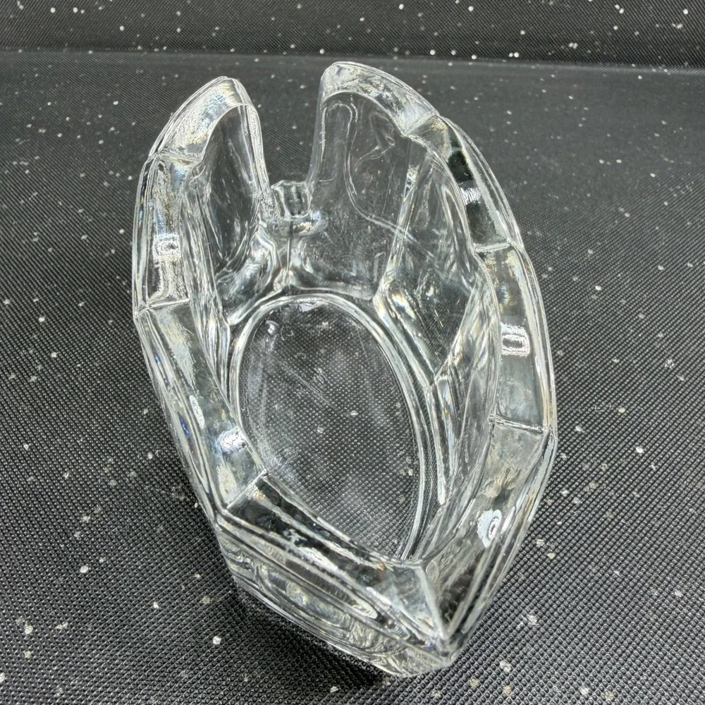 Clamborn Clear Pressed Glass Napkin Holders Spoon Holder Heavy Weighted Base
